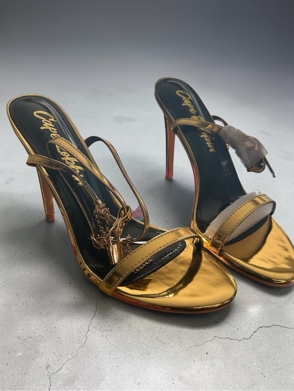Cape Robbin Metallic Gold Strappy Stiletto Heels